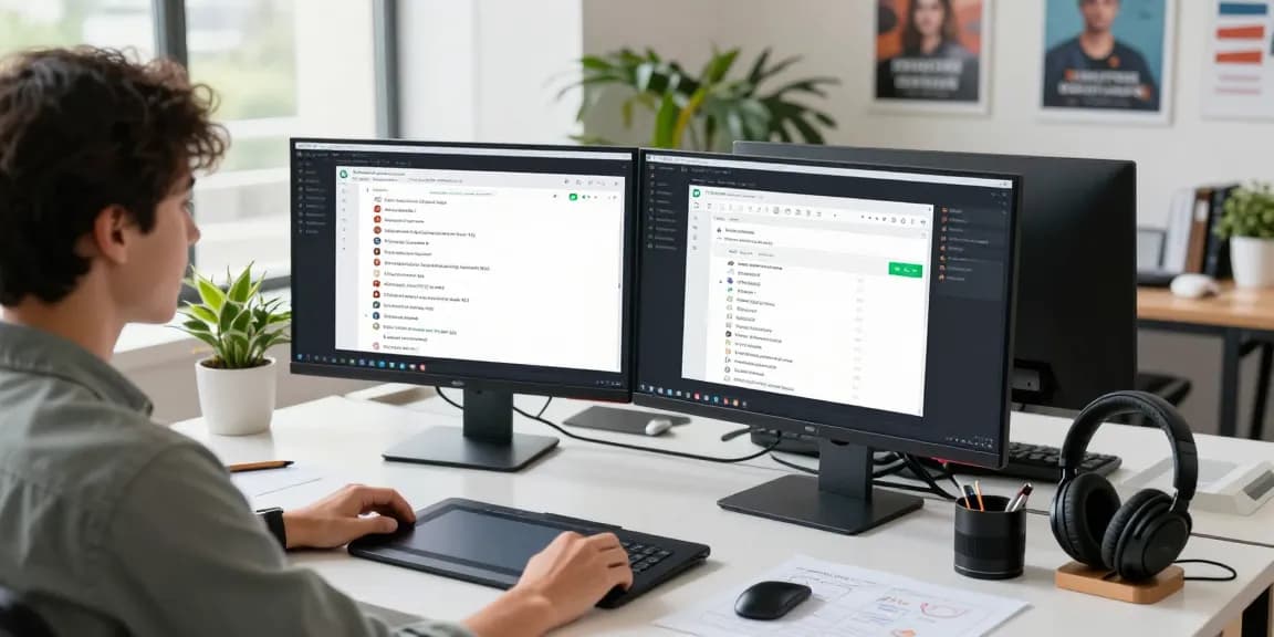 Professional using WhatsApp電腦版 for efficient communication in a modern workspace.