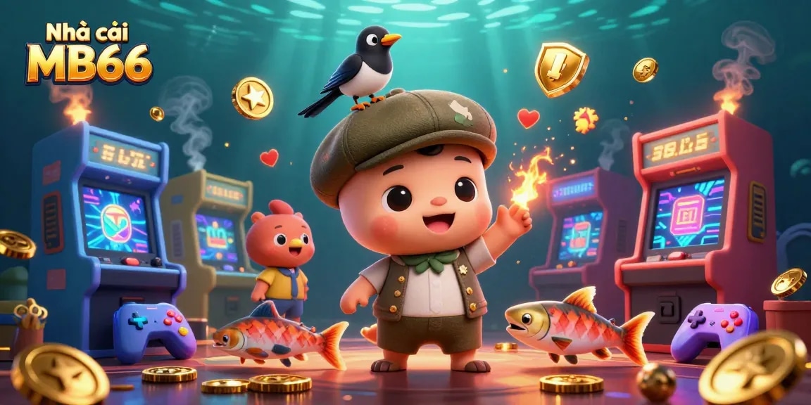 Engage with Nhà cái MB66 while exploring thrilling 3D casino adventure with vibrant characters and game elements.