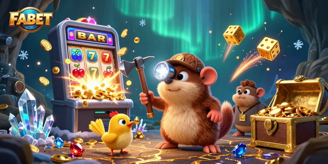Experience the thrill of FABET with a treasure hunter mole exploring a dazzling casino adventure.