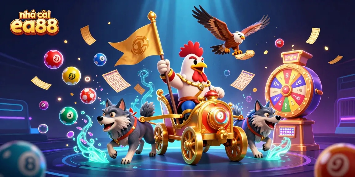 Experience thrilling gaming at nhà cái ea88 with dynamic casino elements and colorful lottery balls.