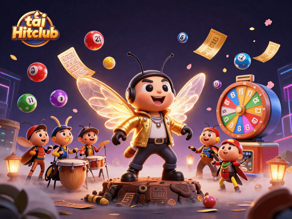 Engage with stunning winning moments in tải Hitclub's vibrant lottery scene featuring a rock star and dynamic game elements.