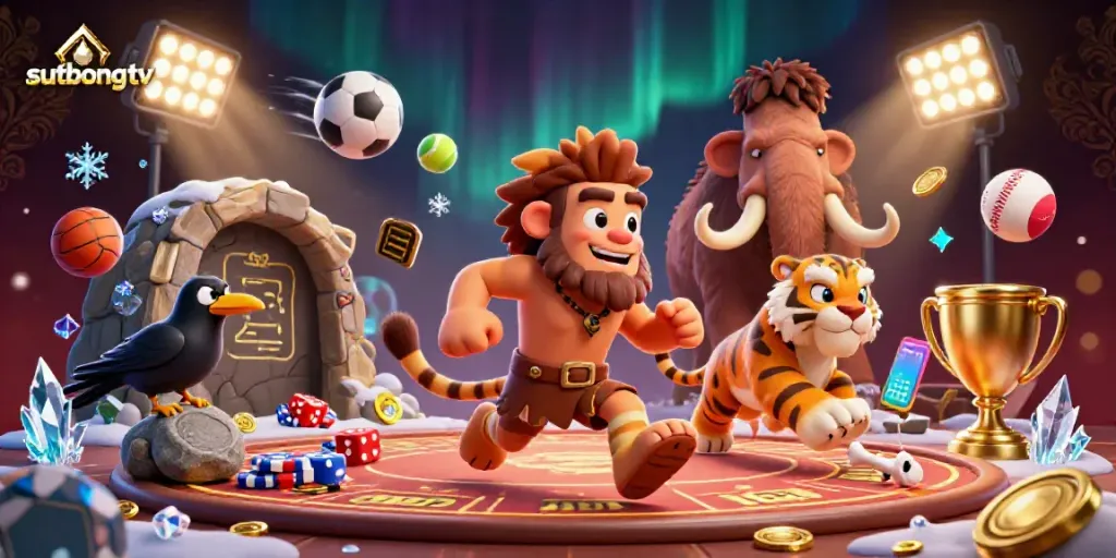 Experience thrilling moments with sutbongtv's exciting casino action amidst vibrant sports elements.