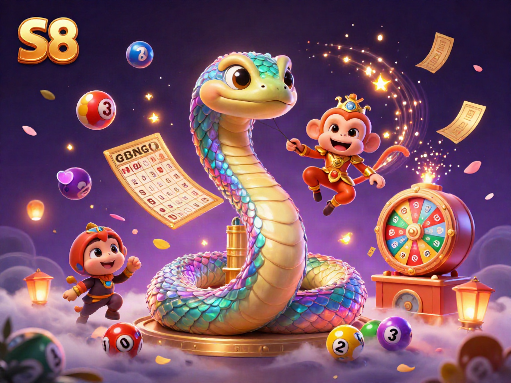 S8 brings players vibrant gaming experiences with dynamic lottery elements in an exciting digital illustration.