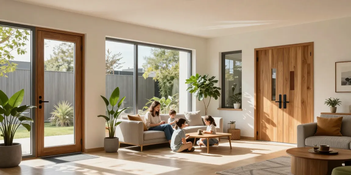 Türen und Fenster Augsburg in modernem Wohnraum mit Familie und viel natürlichem Licht.