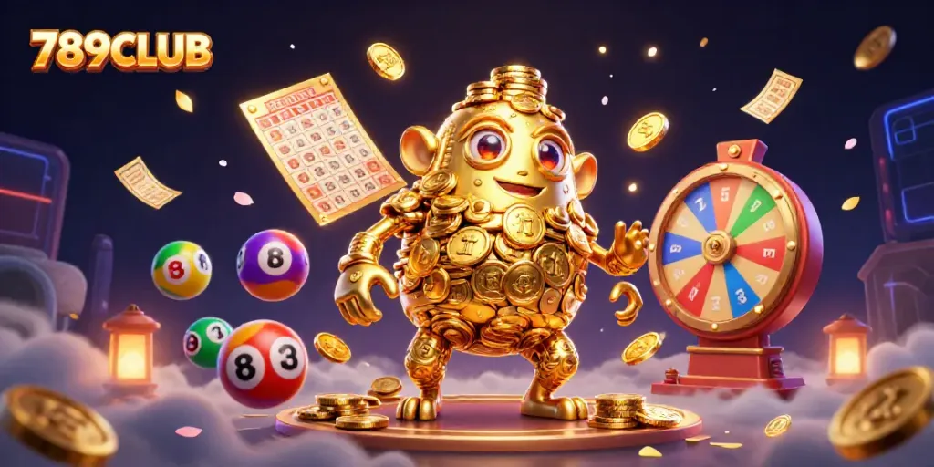 Experience thrilling gameplay with 789CLUB's vibrant lottery balls and golden golem rewards.