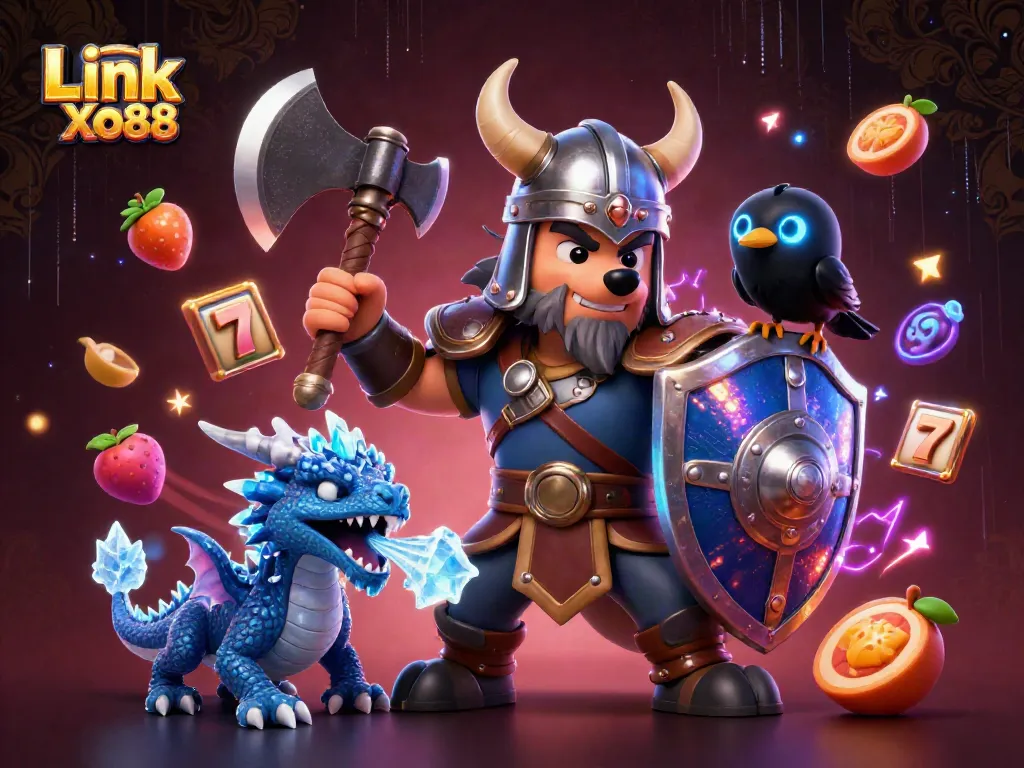 Experience Link Xo88 in a dynamic casino world with exciting slot elements and vibrant characters.