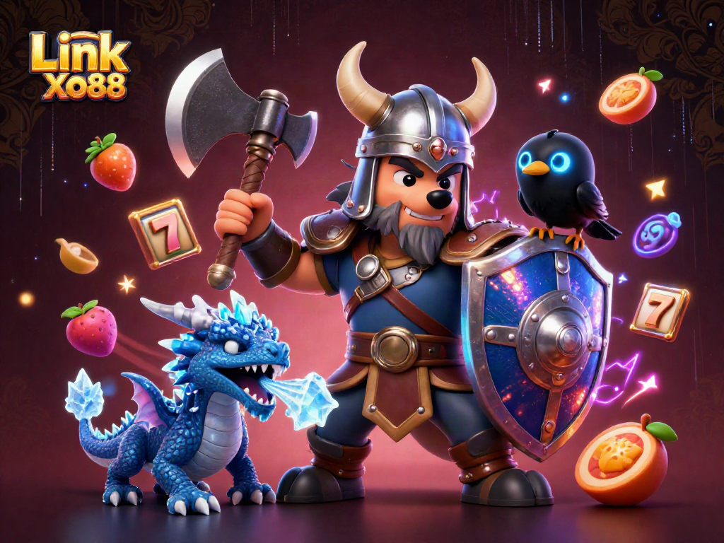 Experience Link Xo88 in a dynamic casino world with exciting slot elements and vibrant characters.
