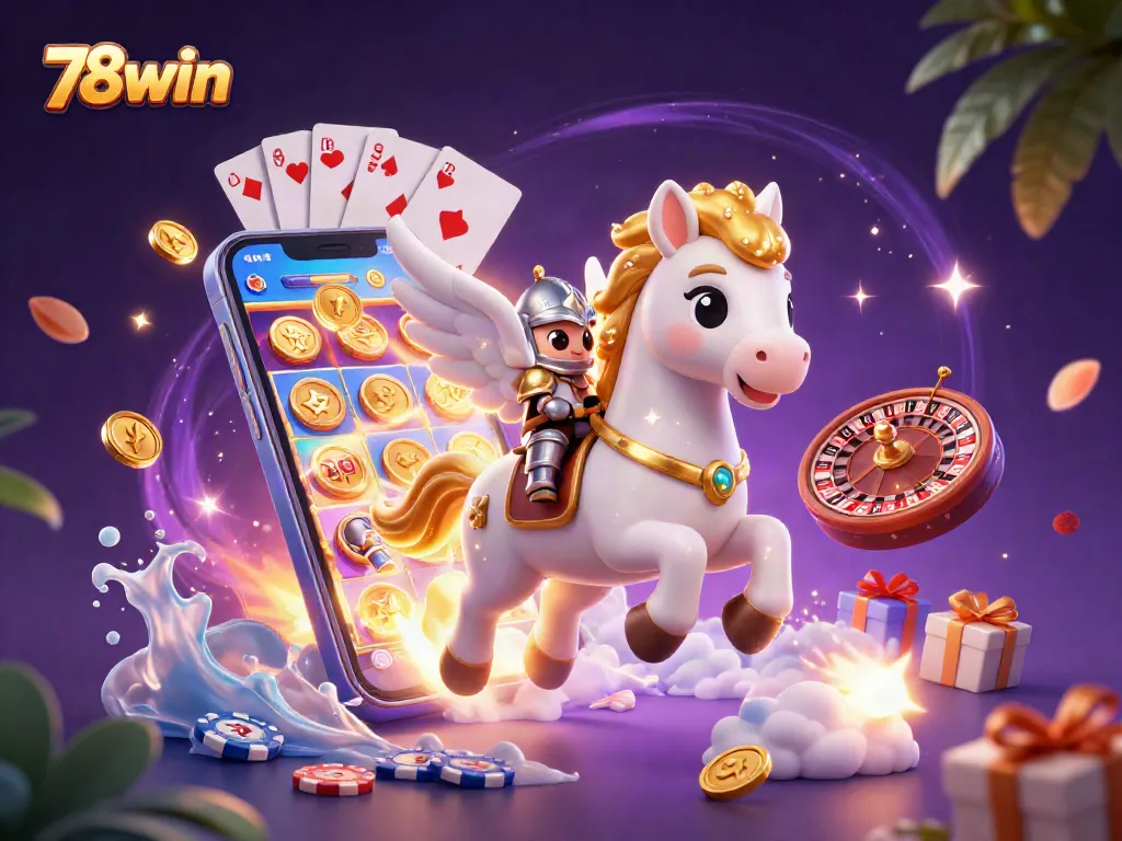 Spin reels and win big at 78win with an enchanting casino illustration showcasing thrilling games.
