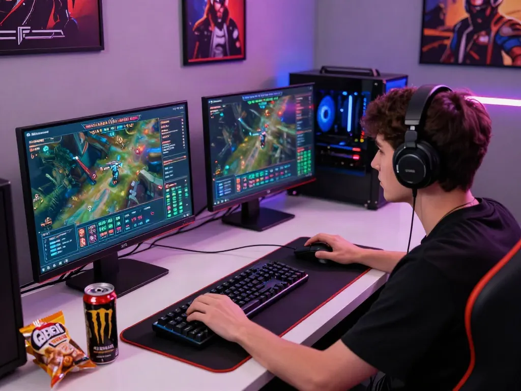 Dewacash Asia gaming environment showcasing a gamer immersed in online betting activities.