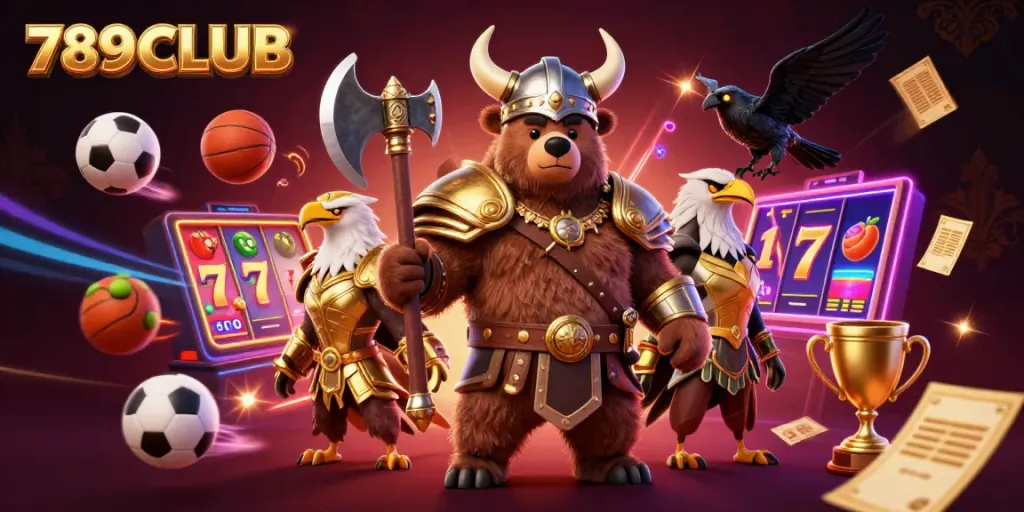 Join the thrilling action at 789CLUB with vibrant 3D characters and casino-themed game elements.