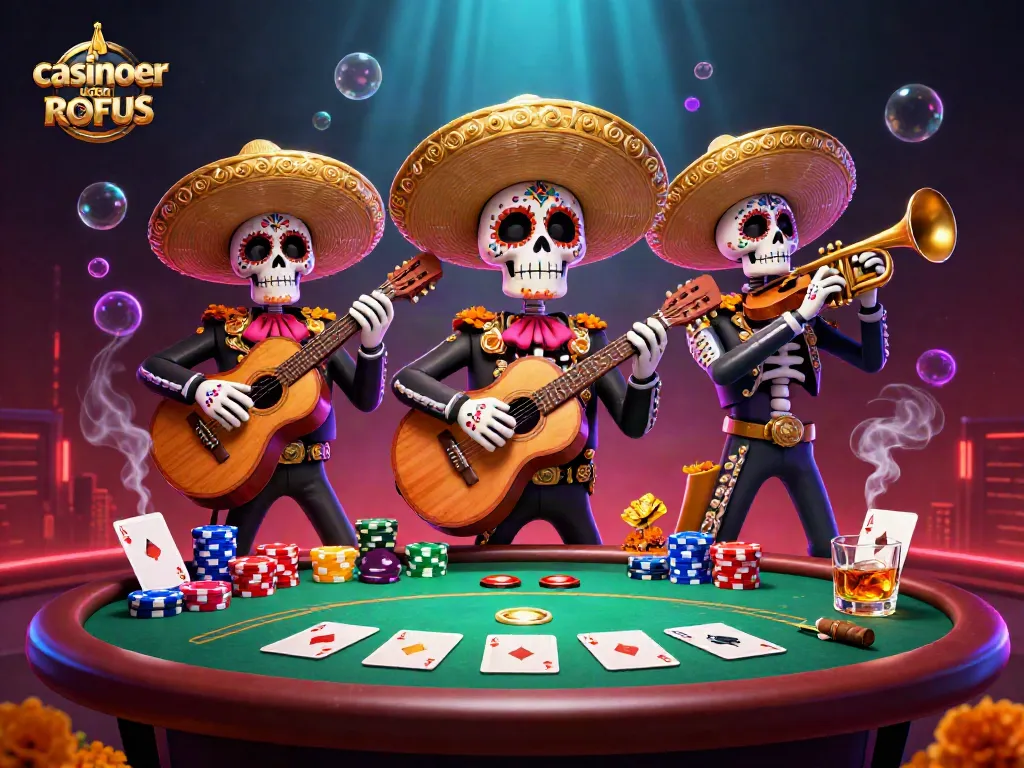 Engage with thrilling gameplay at casinoer uden ROFUS featuring vibrant mariachis and poker elements.