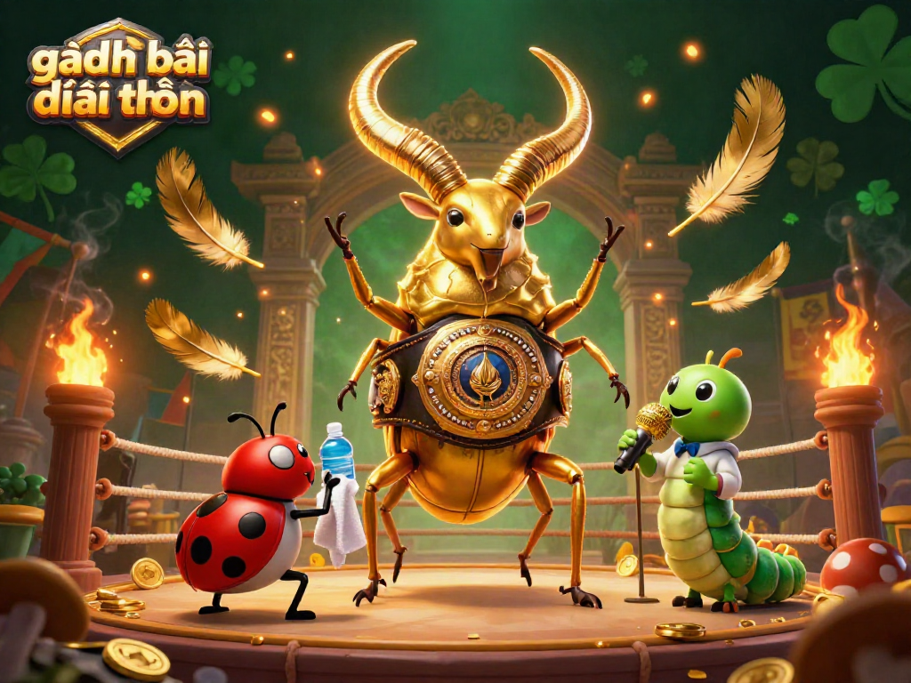 Engage in exciting game đánh bài đổi thưởng with a vibrant illustration of giant characters and casino elements.