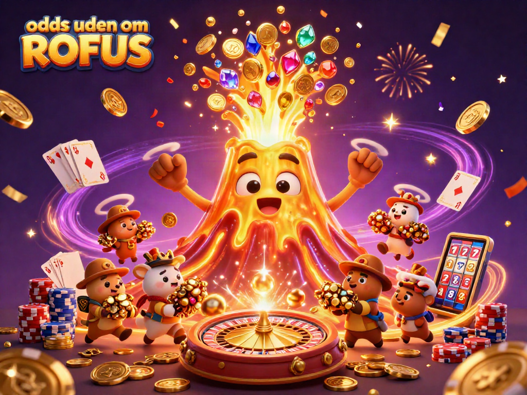 Experience thrilling odds uden om ROFUS as the golden volcano erupts with treasures and excitement.