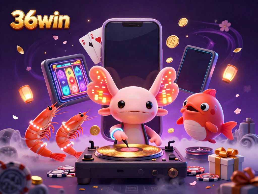 Engage with 36win's thrilling casino games through colorful characters and dynamic slots experience.