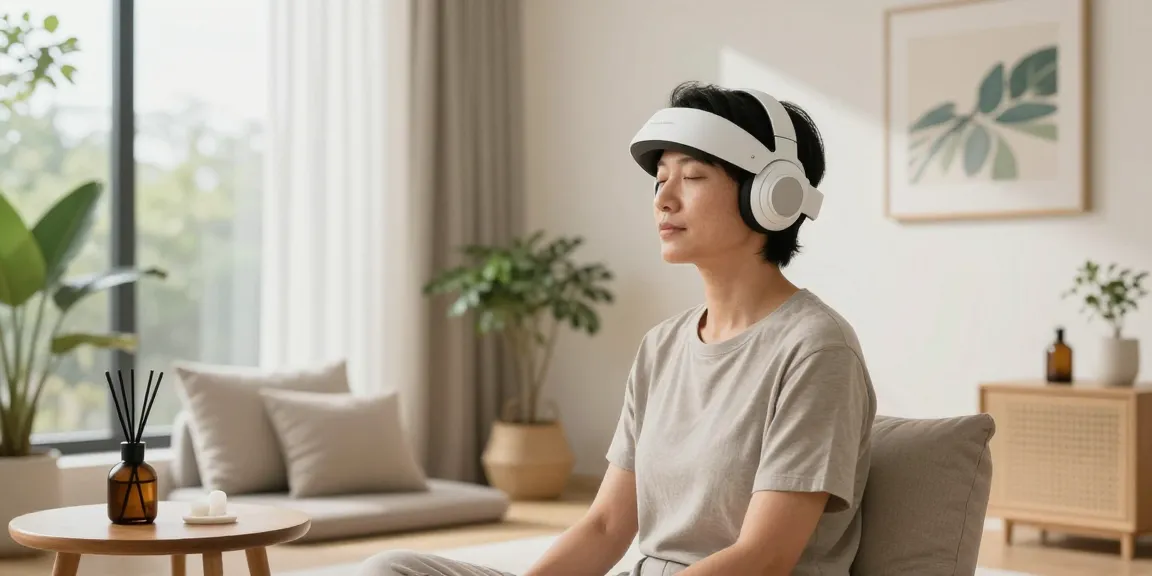 Zenowell Luna device used in a serene wellness therapy setting promoting relaxation and stress relief.