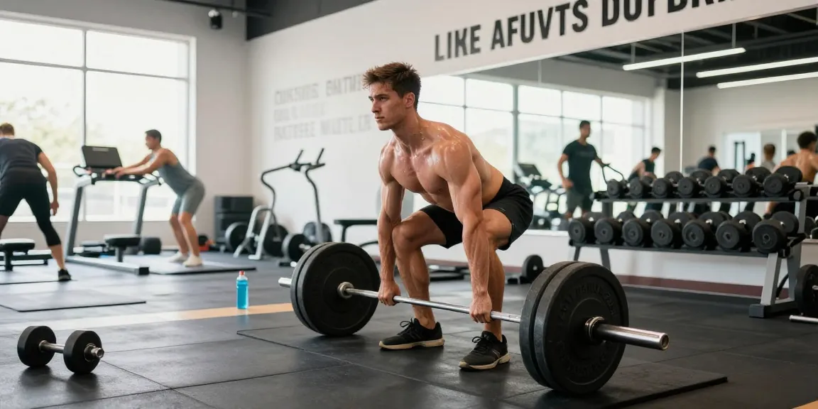 Anabolika Shop: Bodybuilder lifting weights in a modern gym focusing on strength training and muscle growth.