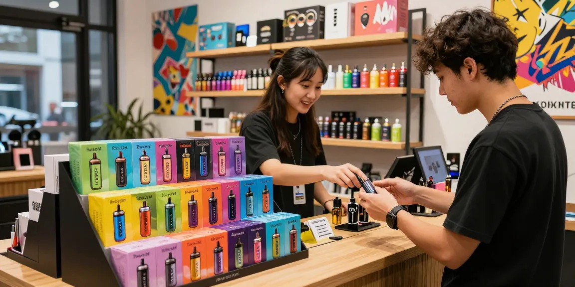 RandM Smoke Shop: Bunte Auswahl an Vapes und freundlicher Service in modernem Geschäft