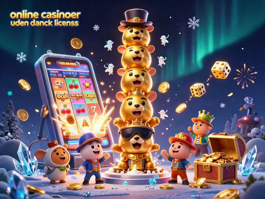 Engage with exciting online casinoer uden dansk licens through a dynamic 3D scene of a vibrant casino experience.