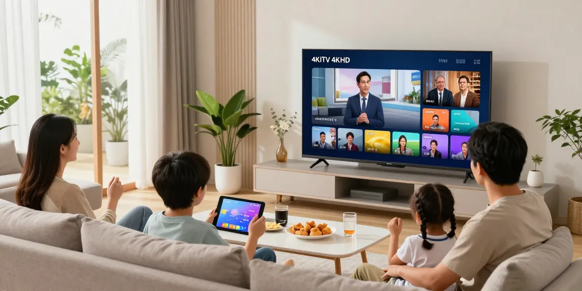 IPTV kaufen und 4K-UHD-Streaming in einem modernen Wohnzimmer erleben.
