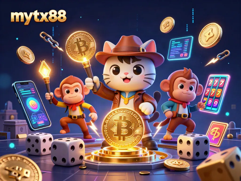 Engage with mytx88 and uncover thrilling casino adventures in this vibrant digital illustration.