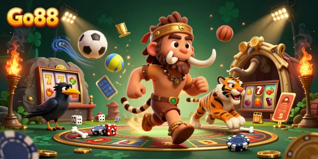 Play exciting games at Go88 casino featuring caveman themes and enchanting graphics
