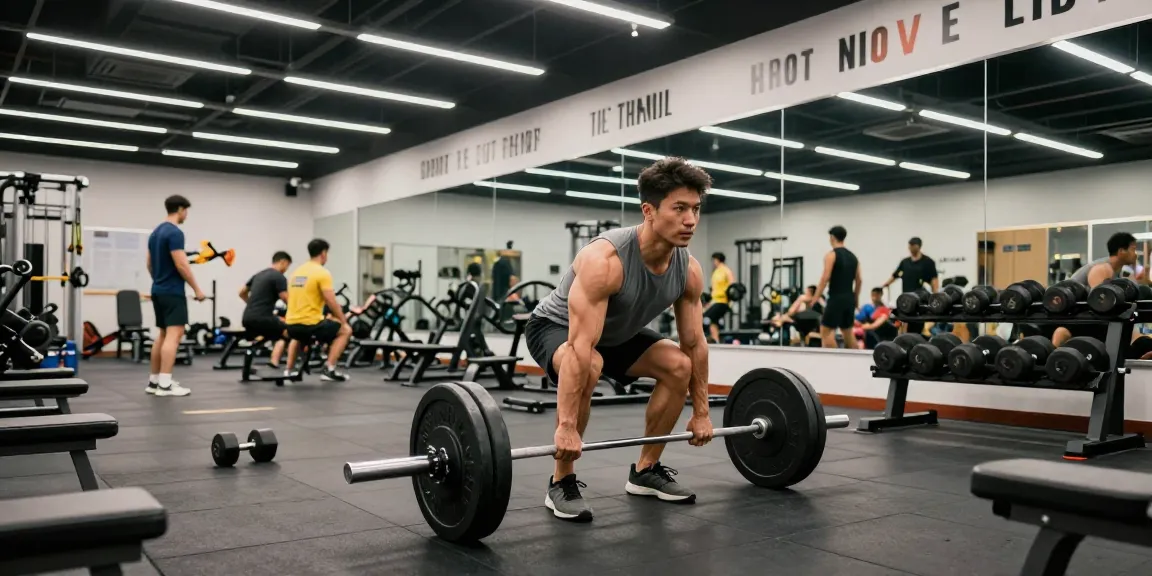 Fitness-Enthusiast beim Krafttraining im Astera Shop mit modernem Equipment.