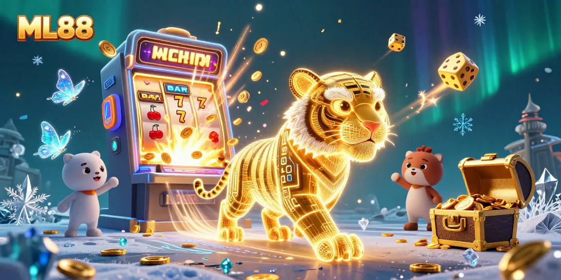 Experience the thrill of gaming at ML88 with vibrant casino illustrations of jackpots and animated symbols.