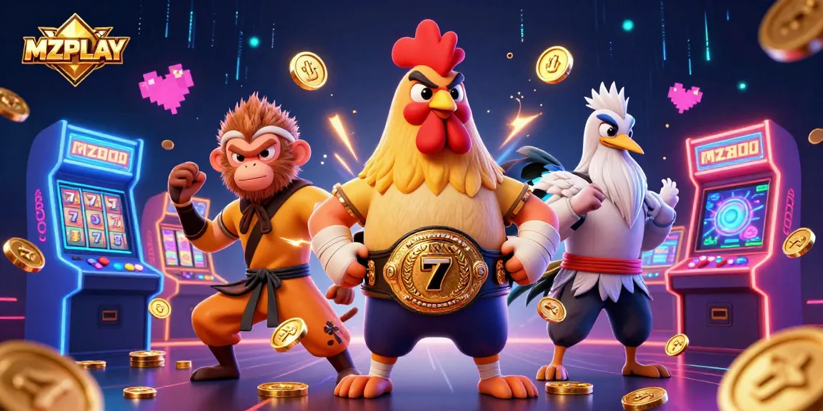 MZPLAY ignites excitement with a lively illustration blending traditional martial arts and casino games seamlessly.