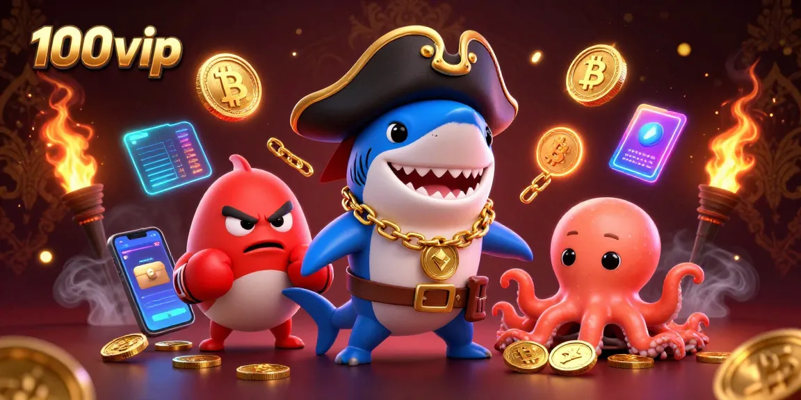 Engage with exciting 100vip gaming, featuring characters enjoying cryptocurrencies for better odds.