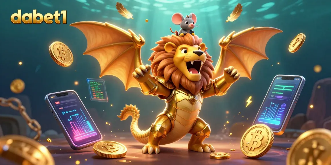 dabet1 captures thrilling gambling moments with dynamic coins and vibrant casino elements.