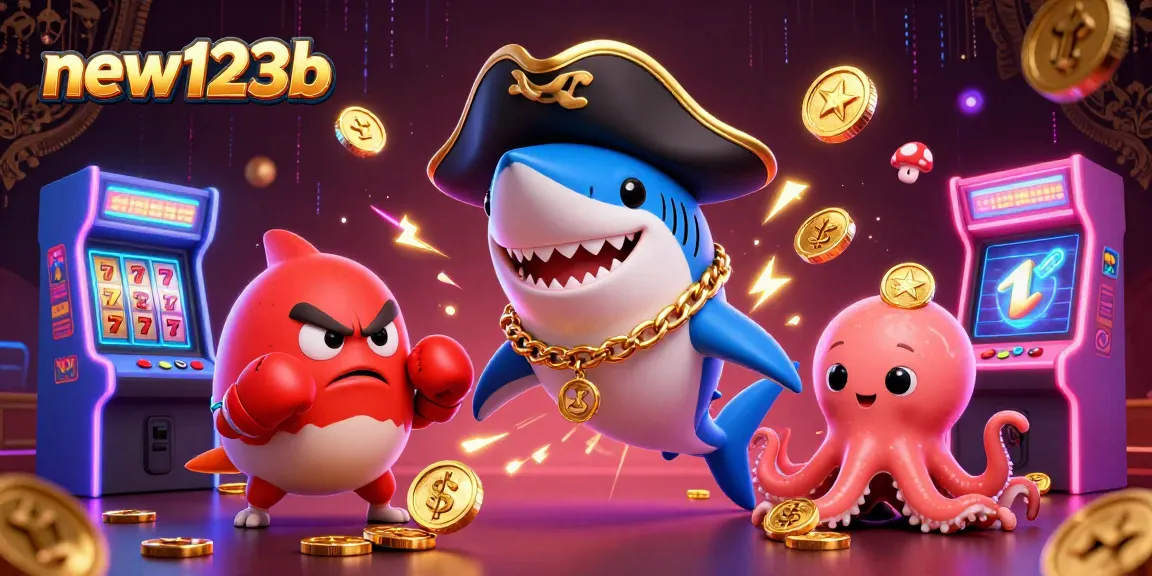 Experience thrilling gameplay at new123b with a vibrant 3D casino illustration that captures excitement.
