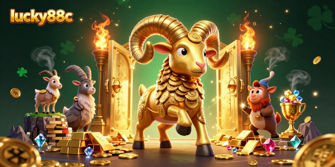Engage with lucky88c's vibrant casino experience highlighted by golden treasures and lively characters.