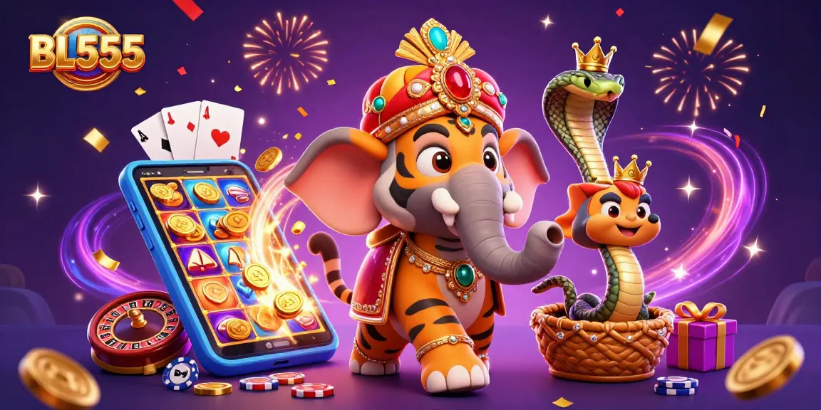Experience thrilling wins at BL555 with an ultra-detailed casino scene filled with excitement and vibrant energy.