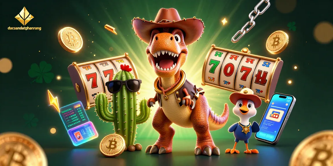 Participate in dacsandatphanrang's thrilling slot games, featuring vibrant characters and dynamic gaming elements.