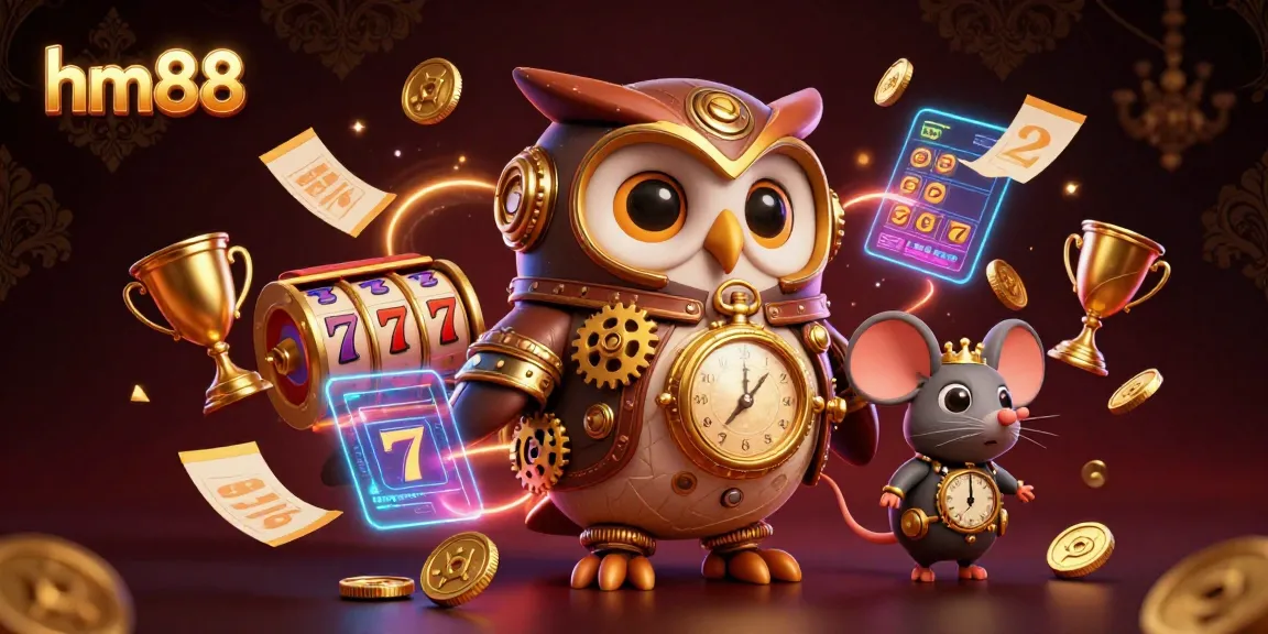 Experience the excitement of online gambling with hm88 in an ultra-detailed casino scene filled with vibrant elements.
