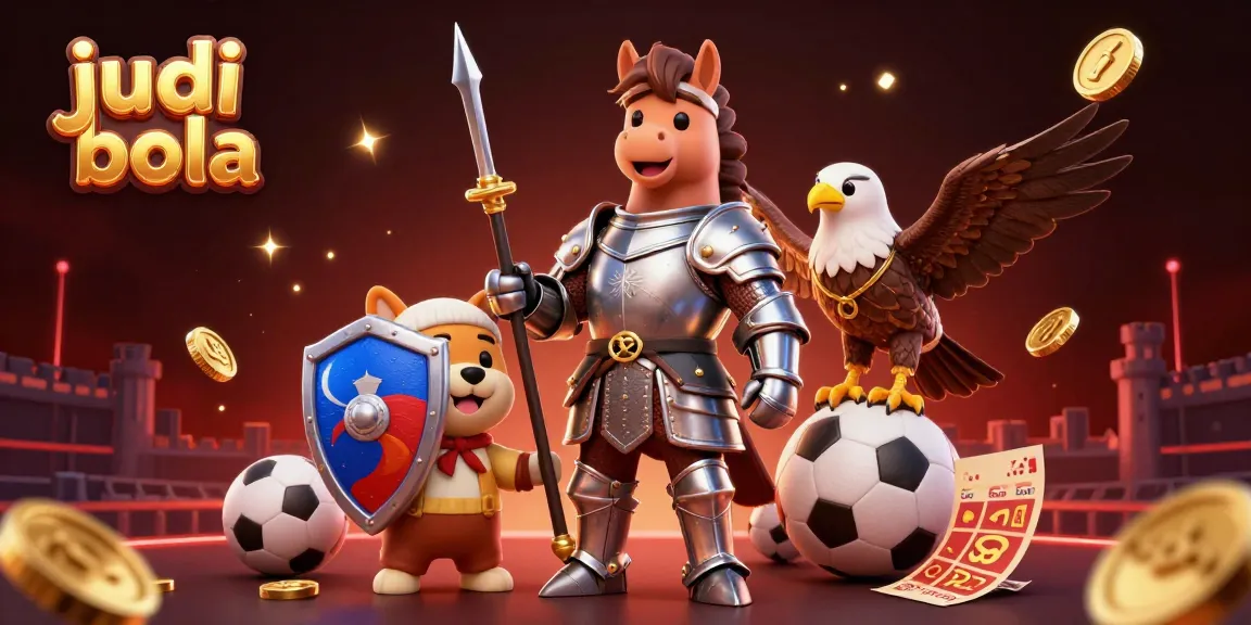 Ilustrasi judi bola yang menampilkan karakter unik dengan elemen taruhan yang dinamis