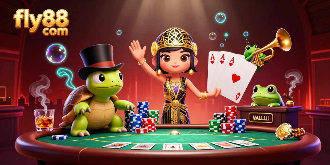 Experience thrilling action at fly88 com with vibrant casino characters and poker games