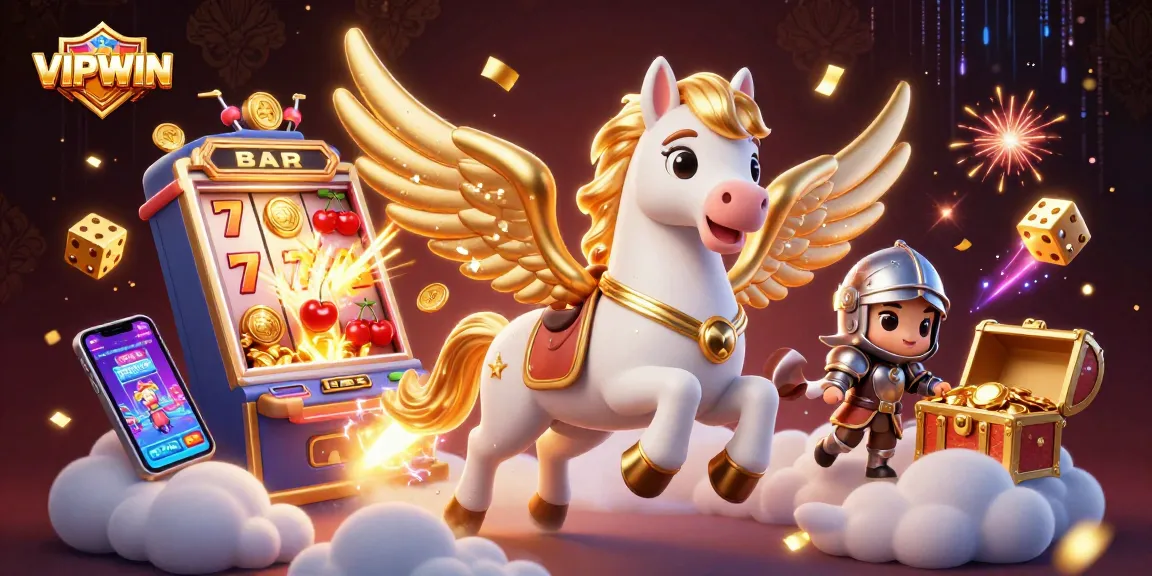 Experience exciting wins with VIPWIN in a vibrant 3D casino world featuring magical themes.
