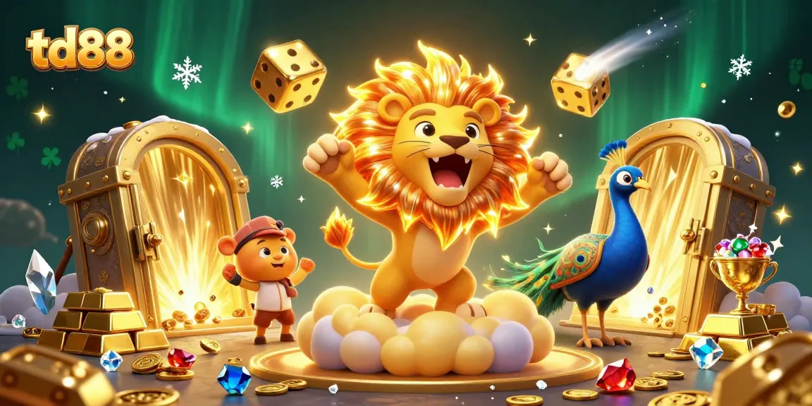 Experience winning thrills at td88 with a dynamic 3D casino scene featuring vibrant characters and rich elements.