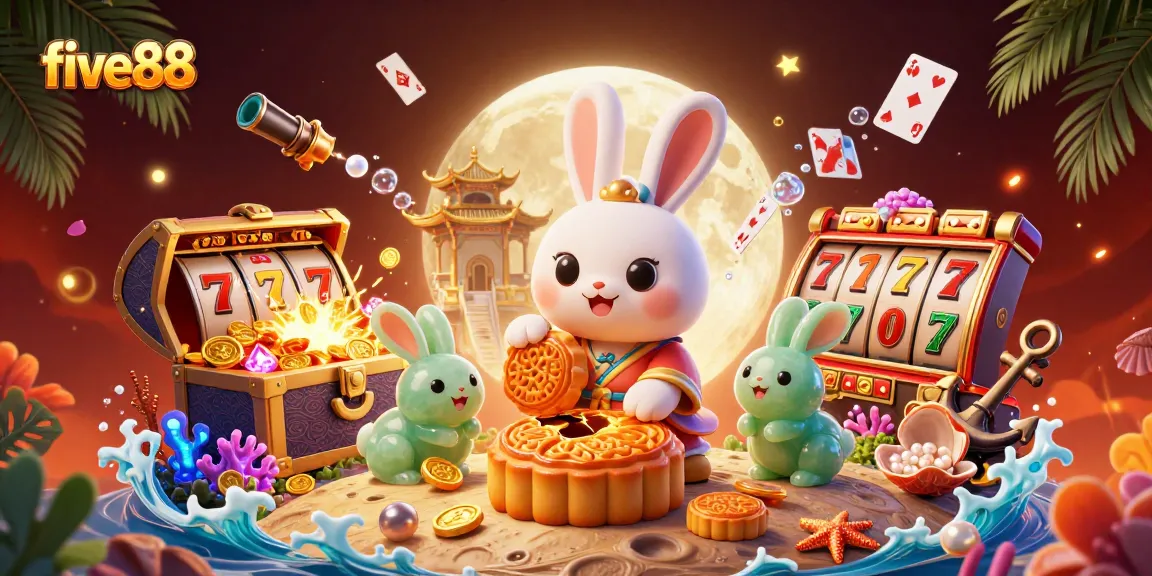 Experience thrilling gameplay at five88 with the moon rabbit and exciting slot reels.