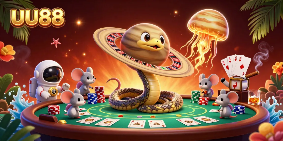 Experience the excitement of uu88 with astronaut mice betting on cosmic roulette in a vibrant online casino.