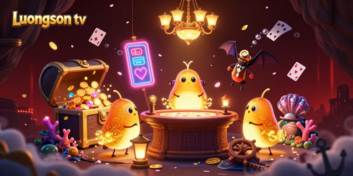 Experience thrilling moments with Luongson tv as glowworms illuminate a vibrant cave casino scene.