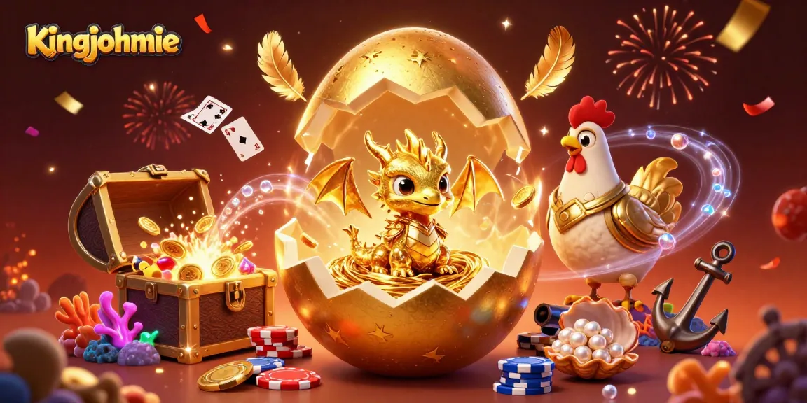 Experience kingjohnnie's thrilling online blackjack ambiance with a dazzling gold dragon and poker chips.
