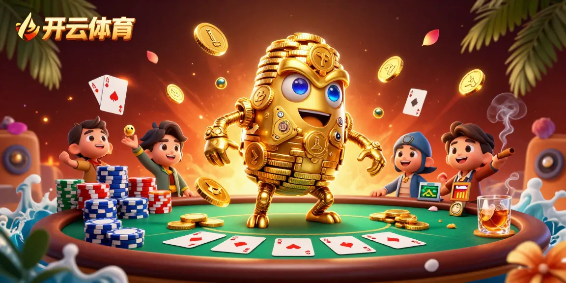 Experience thrilling gaming at 开云体育 with the unique golden golem amidst vibrant casino elements.