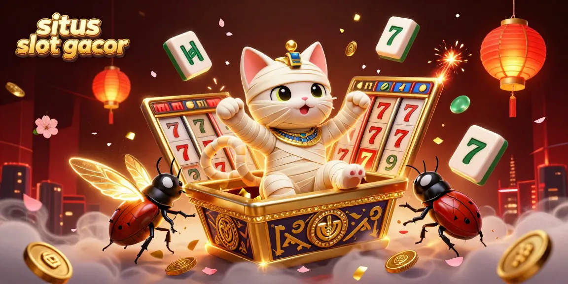Engage with the situs slot gacor themed illustration showcasing slots and an energetic atmosphere.